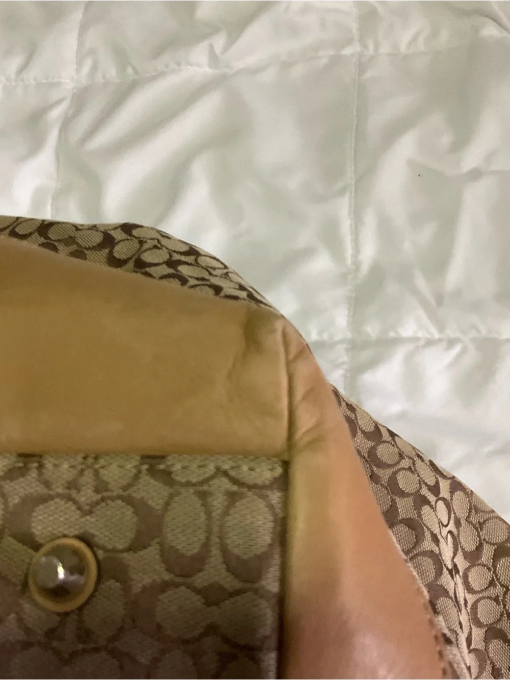 Signature Pattern Tote Bag in Tan